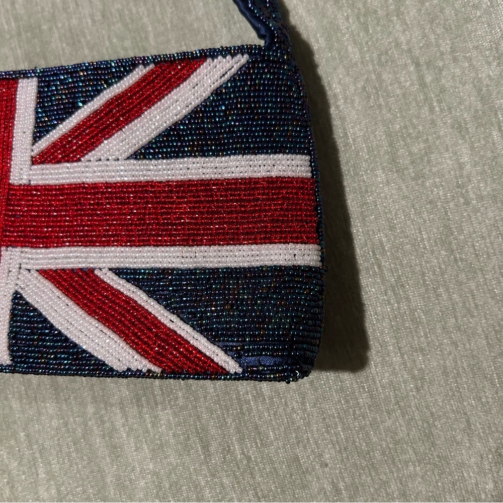 Union Jack Beaded Handbag Vintage Handbag Y2K Handbag British Flag Handbag UK - Picture 10 of 10